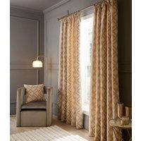 Luxe Jacquard Geo Pencil Pleat Curtains