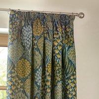 Ophelia Blue Saffron Pencil Pleat Curtains