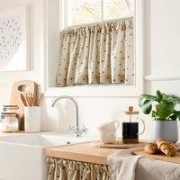 Bees Caf Style Unlined Slot Top Single Curtain