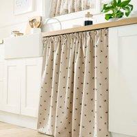 Bees Undercounter Unlined Slot Top Single Curtain