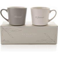 Amore Set of 2 Grey & White Always & Forever Mugs