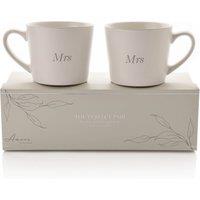 Amore Set of 2 White Mrs & Mrs Mugs