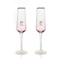 Amore Set of 2 40th Anniversary Flute Glasses