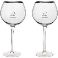 Amore Set of 2 10th Anniversary Gin Glasses