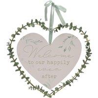 Love Story Welcome To Our Happily Ever After Heart Hanging Ornament