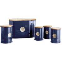 TOWER 5 Piece Round Ribbed Canister Set