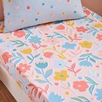 Set of 2 Bold Floral Thread Count Cotton Fitted Sheets
