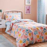 Bold Floral 100% Cotton Reversible Duvet Cover and Pillowcase Set