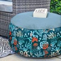 rucomfy Sea Breeze Printed Drum Indoor Outdoor Pouffe