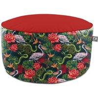 rucomfy Tropical Pelican Printed Drum Indoor Outdoor Pouffe