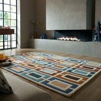 Retro Blocks Carved Wool Rug