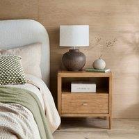 Edited Life Olsson Hand Carved 1 Drawer Bedside Table