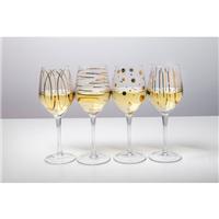 Mikasa Cheers Gold Set of 4 Wine Glasses
