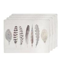 Creative Tops Set of 4 Feather Grey Wooden Placemats