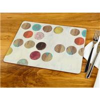 Creative Tops Set of 6 Retro Spot White Wooden Placemats