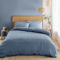 Catherine Lansfield Seersucker Duvet Cover and Pillowcase Set