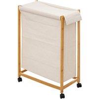 White 52L Laundry Basket on Rollers