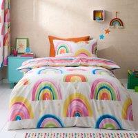 Watercolour Rainbow 100% Cotton Reversible Duvet Cover and Pillowcase Set