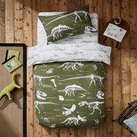 Fossil Forager 100% Cotton Reversible Duvet Cover and Pillowcase Set