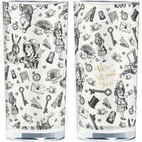 Alice in Wonderland Set of 2 High Ball Glasses