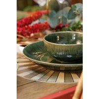Mikasa Jardin Set of 4 Green Stoneware Cereal Bowls