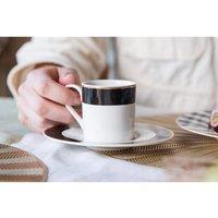 MIKASA Luxe Deco set of 2 Espresso Cups and Saucers