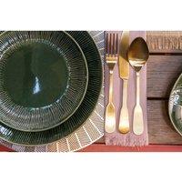 Mikasa Jardin Set of 4 Green Stoneware Side Plates
