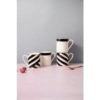 Mikasa Set of 4 Luxury Deco Stripe Clay Mugs