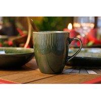 Mikasa Jardin Set of 4 Green Stoneware Mugs