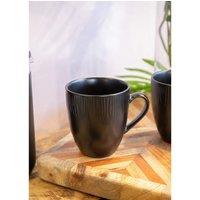 Mikasa Jardin Midnight Set of 4 Black Stoneware Mugs