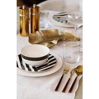 Mikasa Luxe Deco 12 Piece Black & White Clay Dinner Set