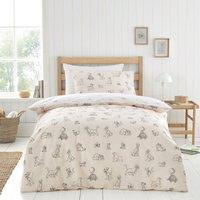 Disney Cats & Dogs 100% Cotton Reversible Duvet Cover and Pillowcase Set