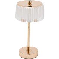 Hestia Gold Base Crystal Trim Rechargeable Colour Changing LED Touch Table Lamp