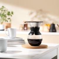 Bodum Black Pour Over Coffee Maker with Permanent Filter, 1L