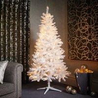 6ft Pre-lit 300 LED Sierra Crystal Frost White Spruce Christmas Tree