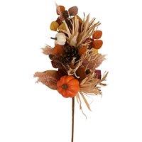 Set of 2 Artificial Pumpkin & Pinecone Stem