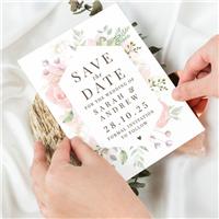 Pack of 36 Personalised Soft Floral Save the Date Cards