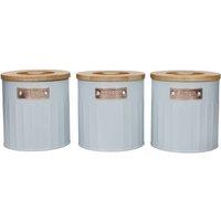 Set of 3 Airtight Metal Tea, Coffee And Sugar Canisters