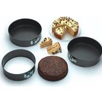 Set of 3 Carbon Steel Springform Round Cake Tins