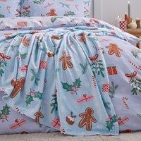 Catherine Lansfield Gingerbread Fleece Throw Blanket 130cm x 170cm