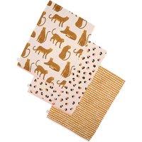 Scion Dexam Lionel Set of 3 Blush Tea Towels