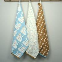Scion Dexam Swim Swam Swan Set of 3 Tea Towels