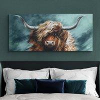 Seriously Bad Hair Day Highland Cow Canvas