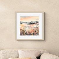 Peach Hills and Hedgerows Framed Print