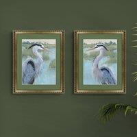 Set of 2 Blue Heron Framed Prints