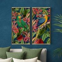 Set of 2 Parrot King Framed Prints