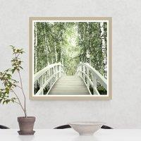 Bridge To The Birch Forest Framed Print