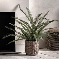 Artificial Fern in Wicker Plant Pot