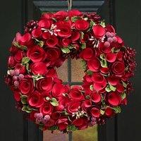 Artificial Winter Rose Wreath