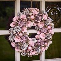 Artificial Rose Blush Wreath